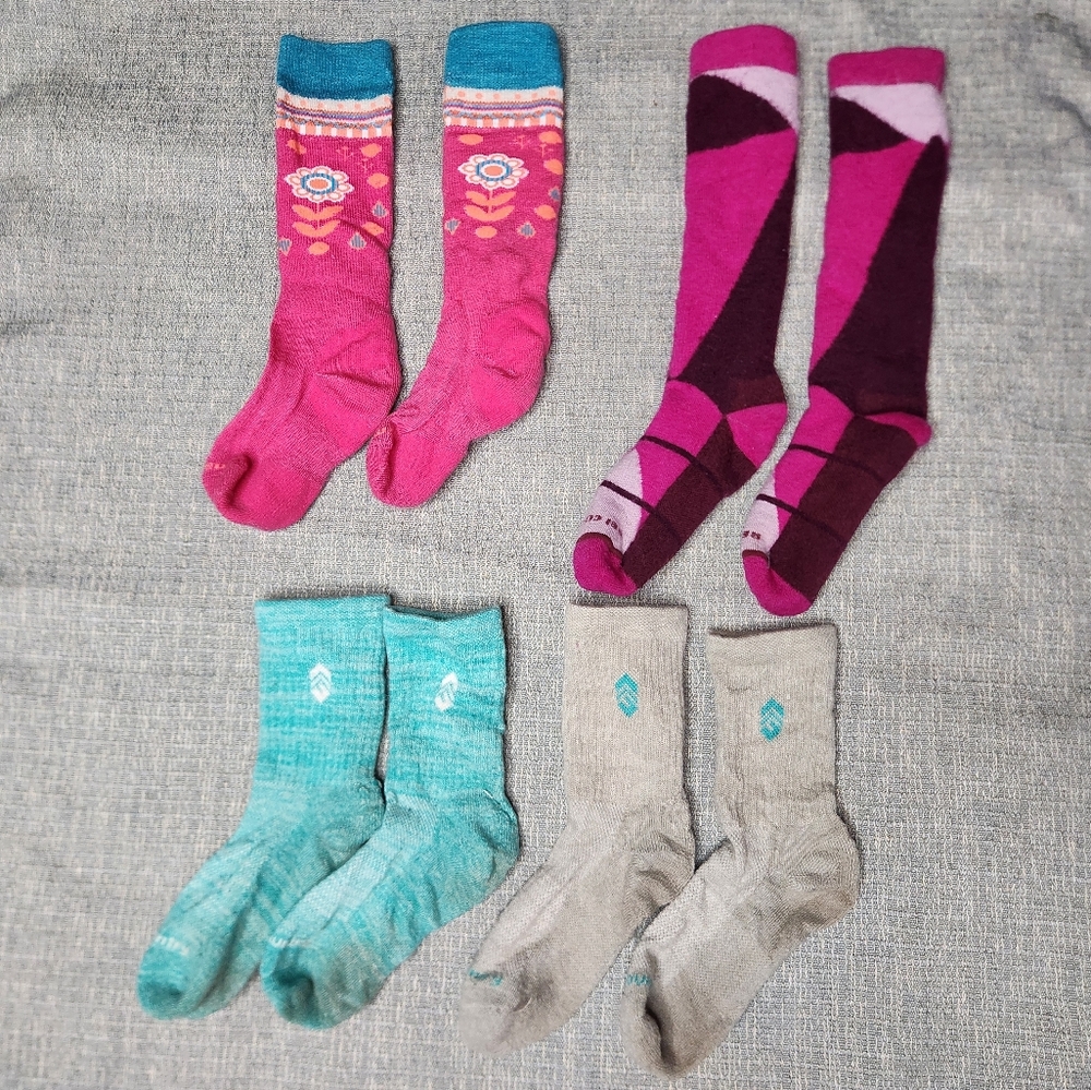 Girls Wool Sock Lot Free Country, Rei, Smartwool Size Small